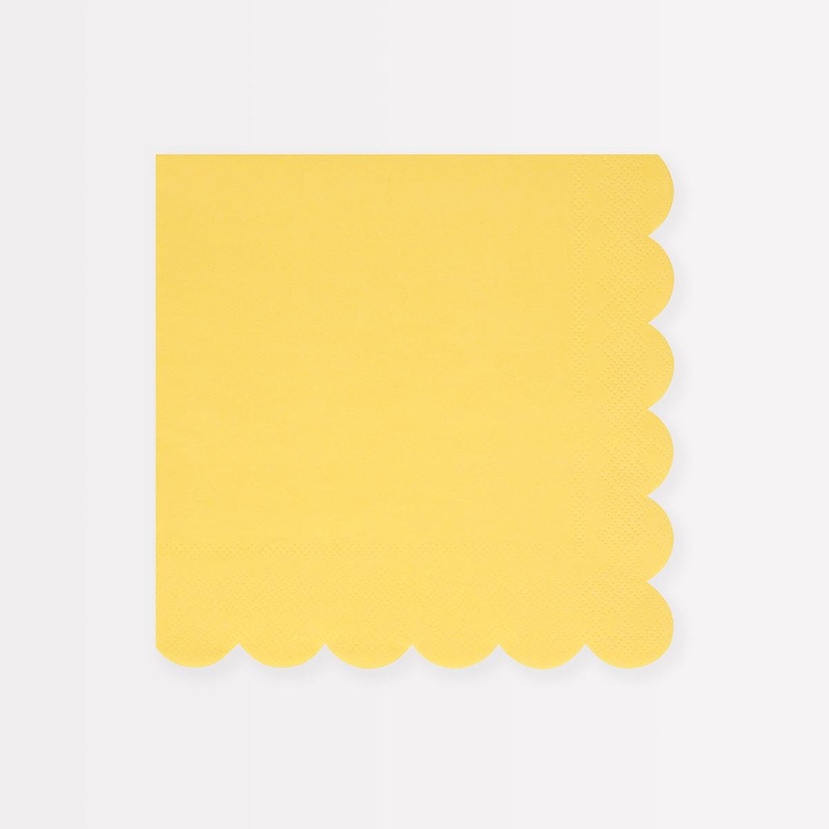 Lemon Sherbet Large Party Napkins x 16 | Meri Meri party napkins Lemon Sherbet Large Party Napkins x 16