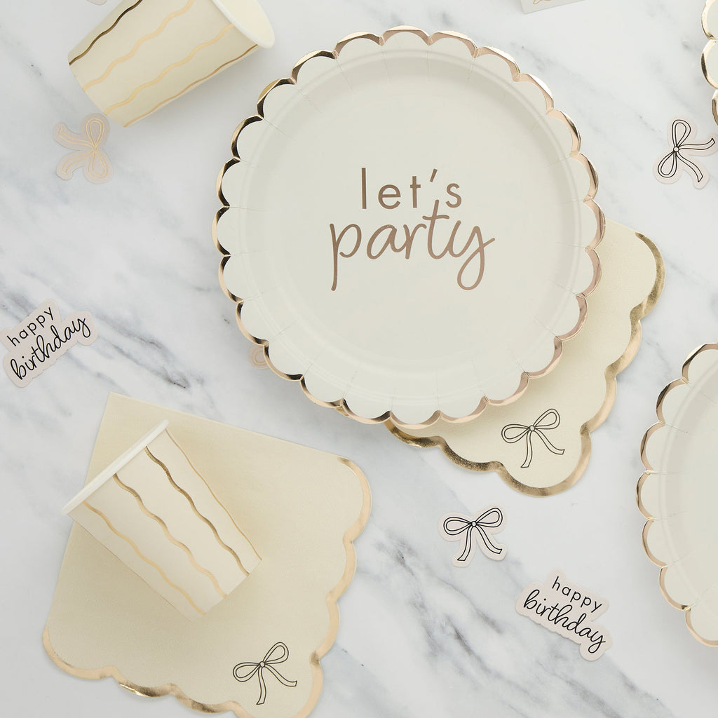 Let's Party Champagne Party Plates x 8 Disposable Plates Let's Party Champagne Party Plates x 8