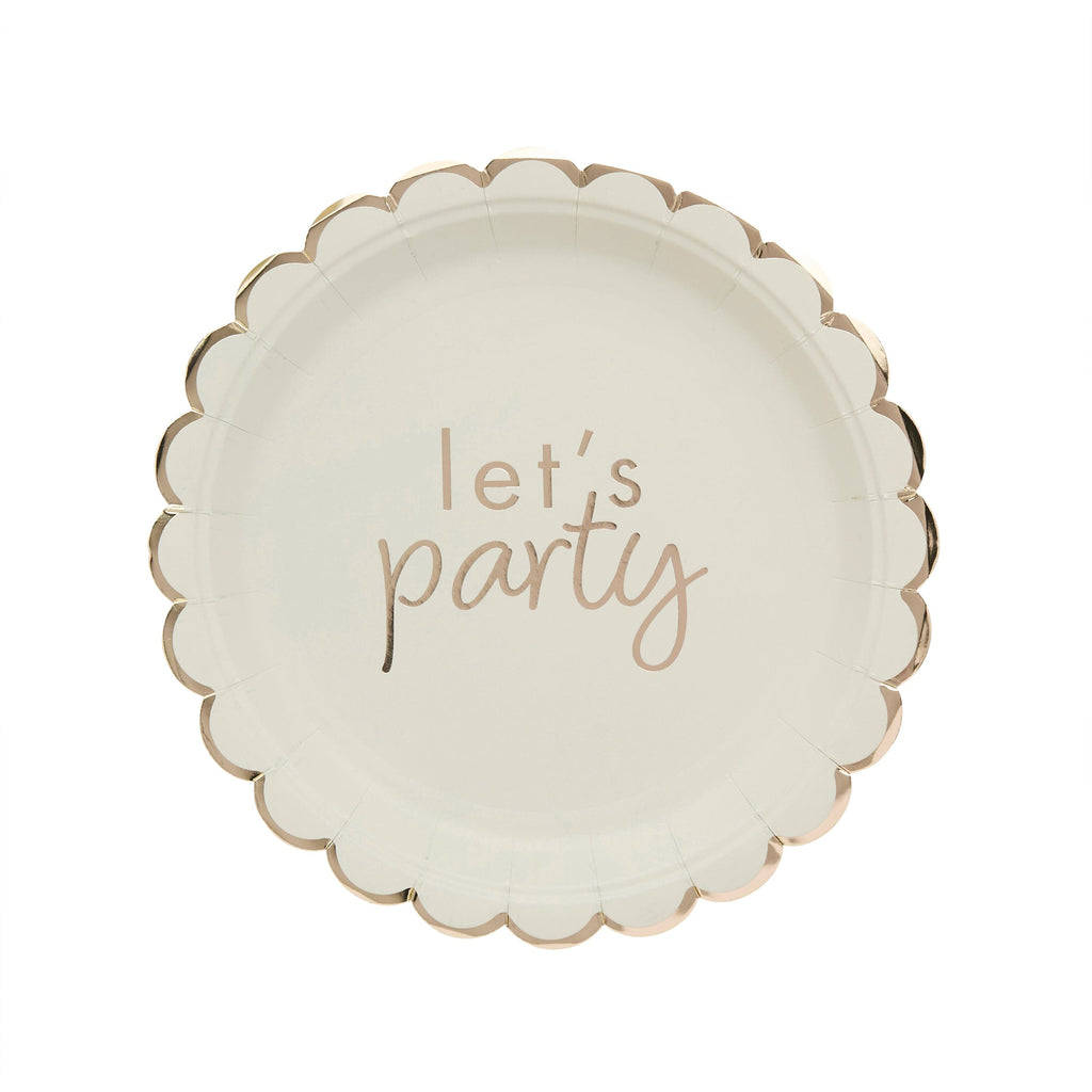 Let's Party Champagne Party Plates x 8 Disposable Plates Let's Party Champagne Party Plates x 8