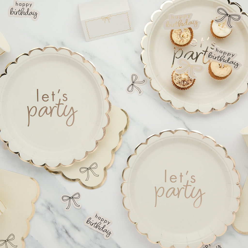 Let's Party Champagne Party Plates x 8 Disposable Plates Let's Party Champagne Party Plates x 8
