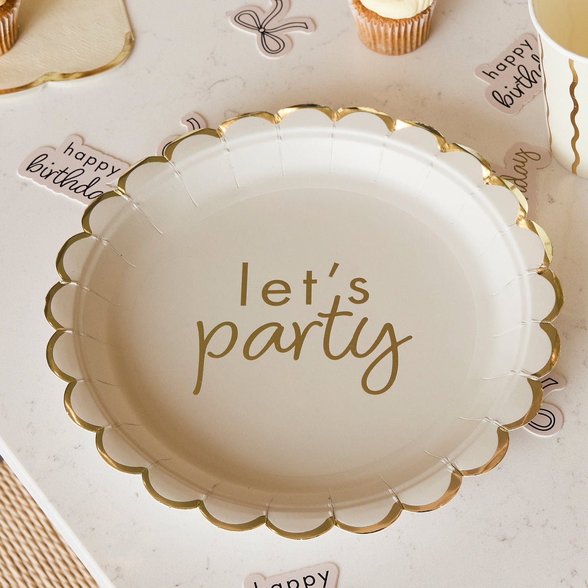 Let's Party Champagne Party Plates x 8 Disposable Plates Let's Party Champagne Party Plates x 8