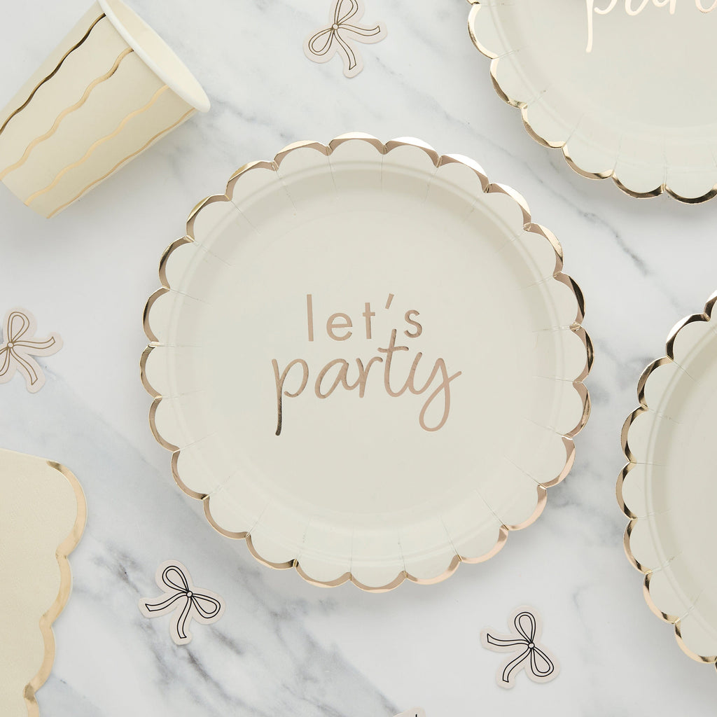 Let's Party Champagne Party Plates x 8 Disposable Plates Let's Party Champagne Party Plates x 8