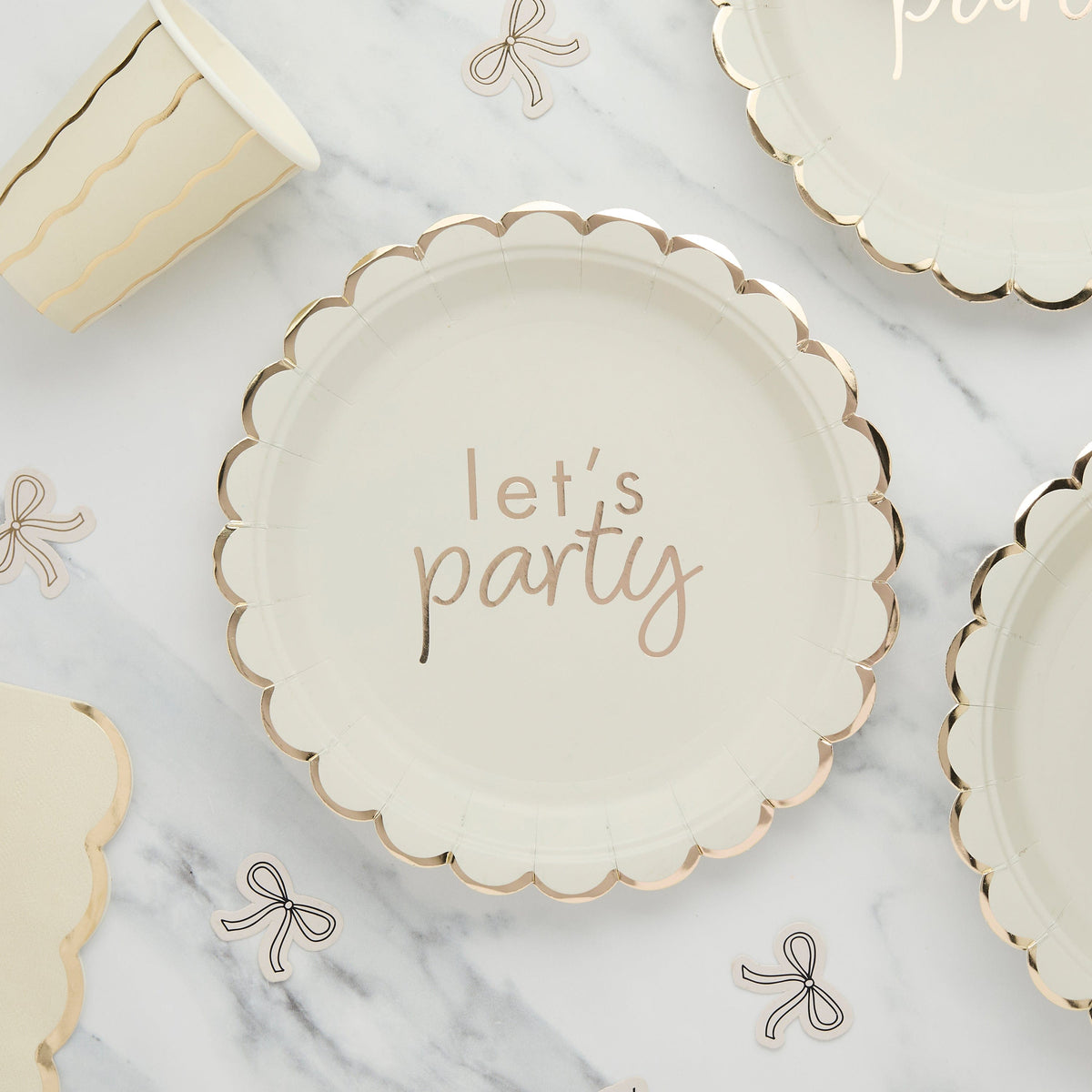 Let's Party Champagne Party Plates x 8 Disposable Plates Let's Party Champagne Party Plates x 8