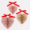 Liberty Honeycomb Heart Decorations x 3 | Meri Meri | Little Big Party Party Decorations Meri Meri x Liberty Honeycomb Heart Decorations x 3