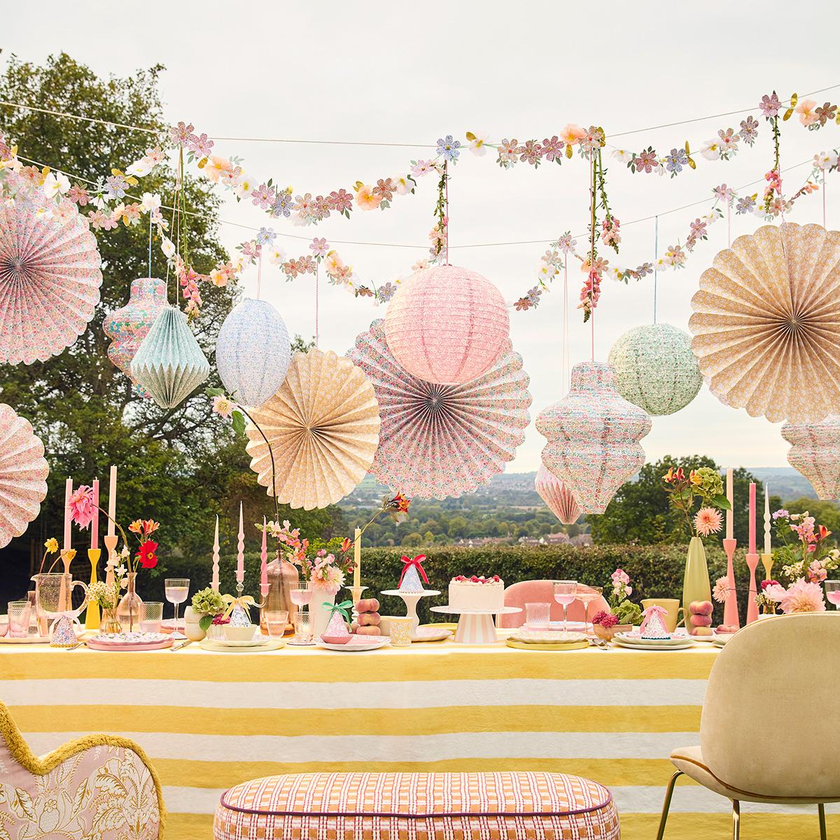 Liberty Pastel Floral Party Lanterns x 3 | Meri Meri | Little Big Party Party Decorations Meri Meri x Liberty Pastel Floral Party Lanterns x 3