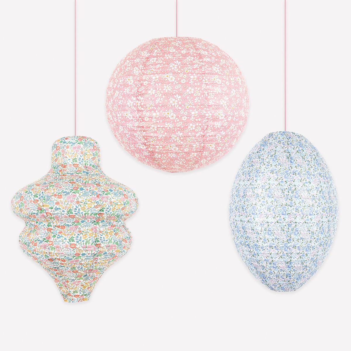 Liberty Pastel Floral Party Lanterns x 3 | Meri Meri | Little Big Party Party Decorations Meri Meri x Liberty Pastel Floral Party Lanterns x 3