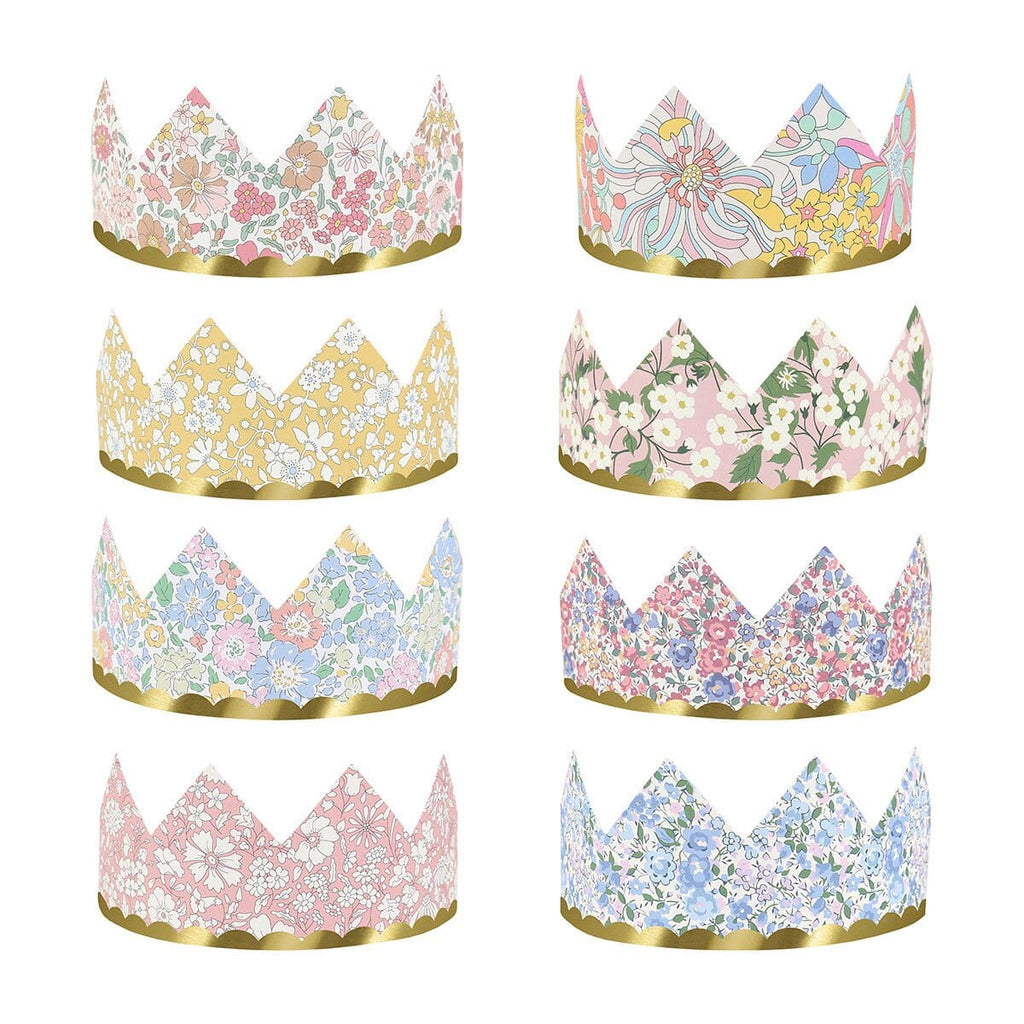 Liberty Print Luxury Party Crowns x 8 | Meri Meri Floral Party Party Hats Liberty Print Luxury Party Crowns x 8