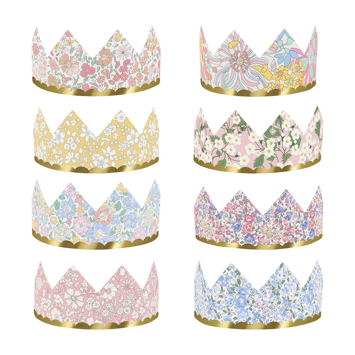 Liberty Print Luxury Party Crowns x 8 | Meri Meri Floral Party Party Hats Liberty Print Luxury Party Crowns x 8