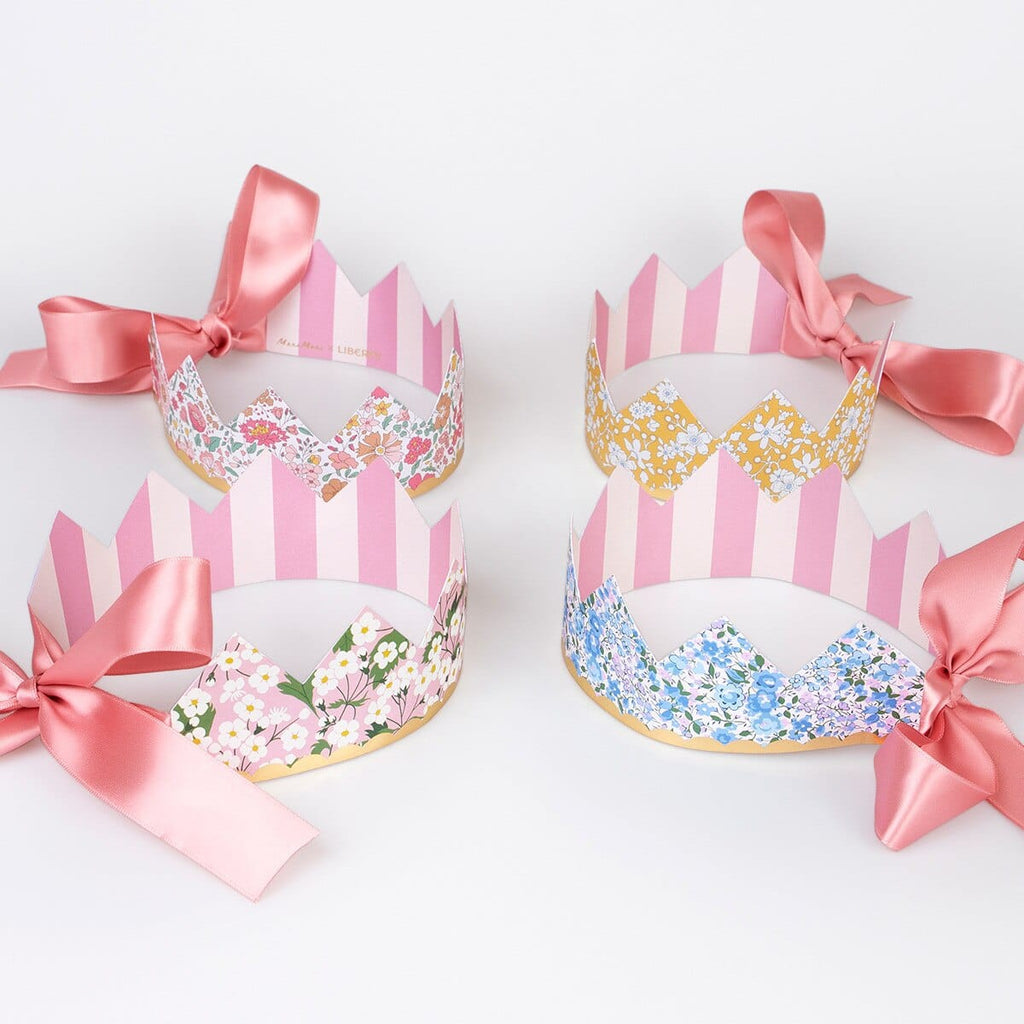 Liberty Print Luxury Party Crowns x 8 | Meri Meri Floral Party Party Hats Liberty Print Luxury Party Crowns x 8