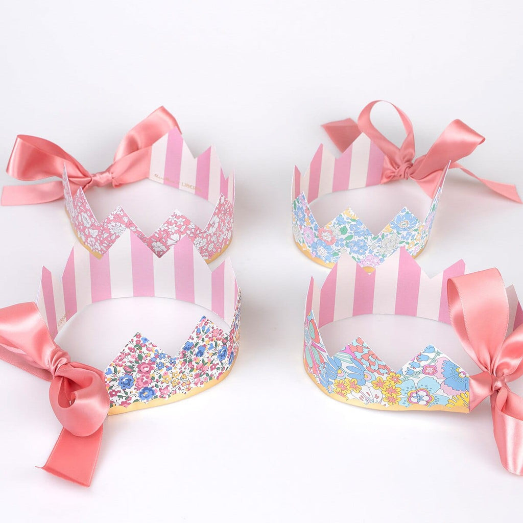 Liberty Print Luxury Party Crowns x 8 | Meri Meri Floral Party Party Hats Liberty Print Luxury Party Crowns x 8