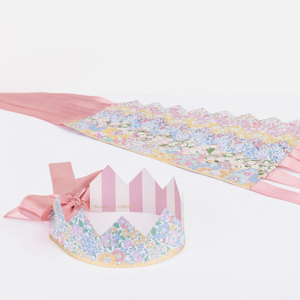 Liberty Print Luxury Party Crowns x 8 | Meri Meri Floral Party Party Hats Liberty Print Luxury Party Crowns x 8