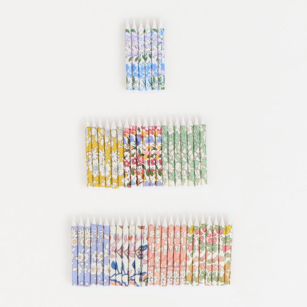 Liberty Print Mini Cake Candles x 50 Birthday Candles Liberty Print Mini Cake Candles x 50