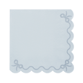 Light Blue Scalloped Bow Party Napkins x 12 - Bow Party Supplies Napkins Light Blue Scalloped Bow Party Napkins x 12