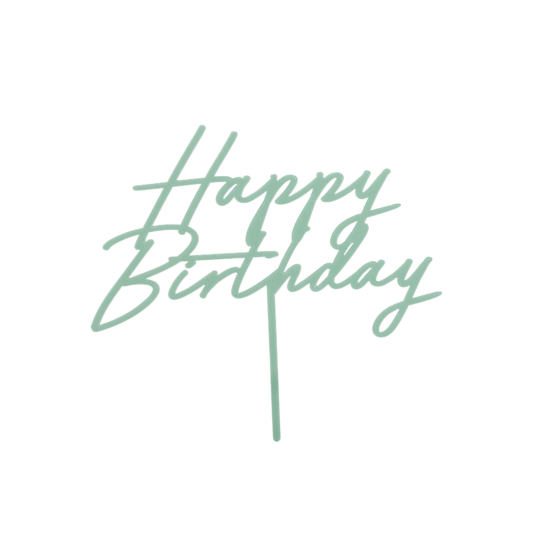 Light Green Happy Birthday Cake Topper Cake Topper Light Green Happy Birthday Cake Topper