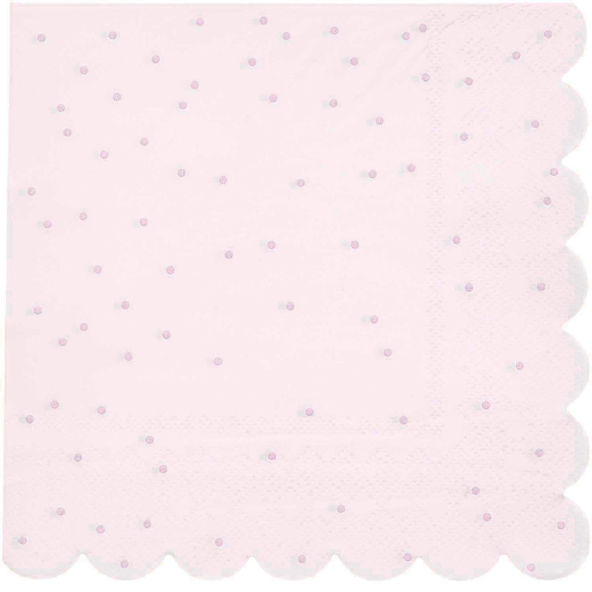 Light Pink Dots Party Napkins x 20 Paper Napkins Light Pink Dots Party Napkins x 20