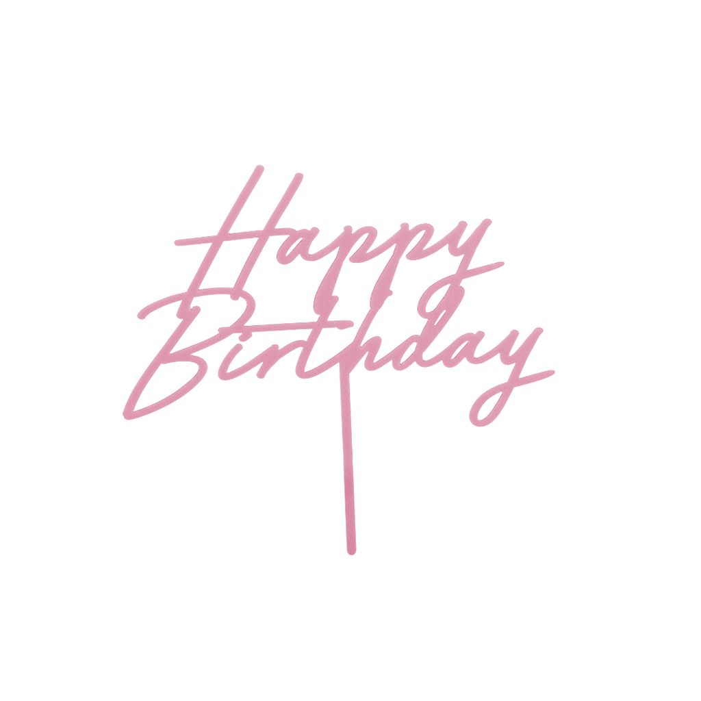 Light Pink Happy Birthday Acrylic Cake Topper Cake Topper Light Pink Happy Birthday Acrylic Cake Topper
