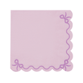 Light Purple Scalloped Bow Party Napkins x 12 - Bow Party Tableware Napkins Light Purple Scalloped Bow Party Napkins x 12