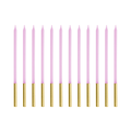 Light Violet Gold Tip Cake Candles x 12 - Birthday Cake Candles Birthday Candles Light Violet Gold Tip Cake Candles x 12