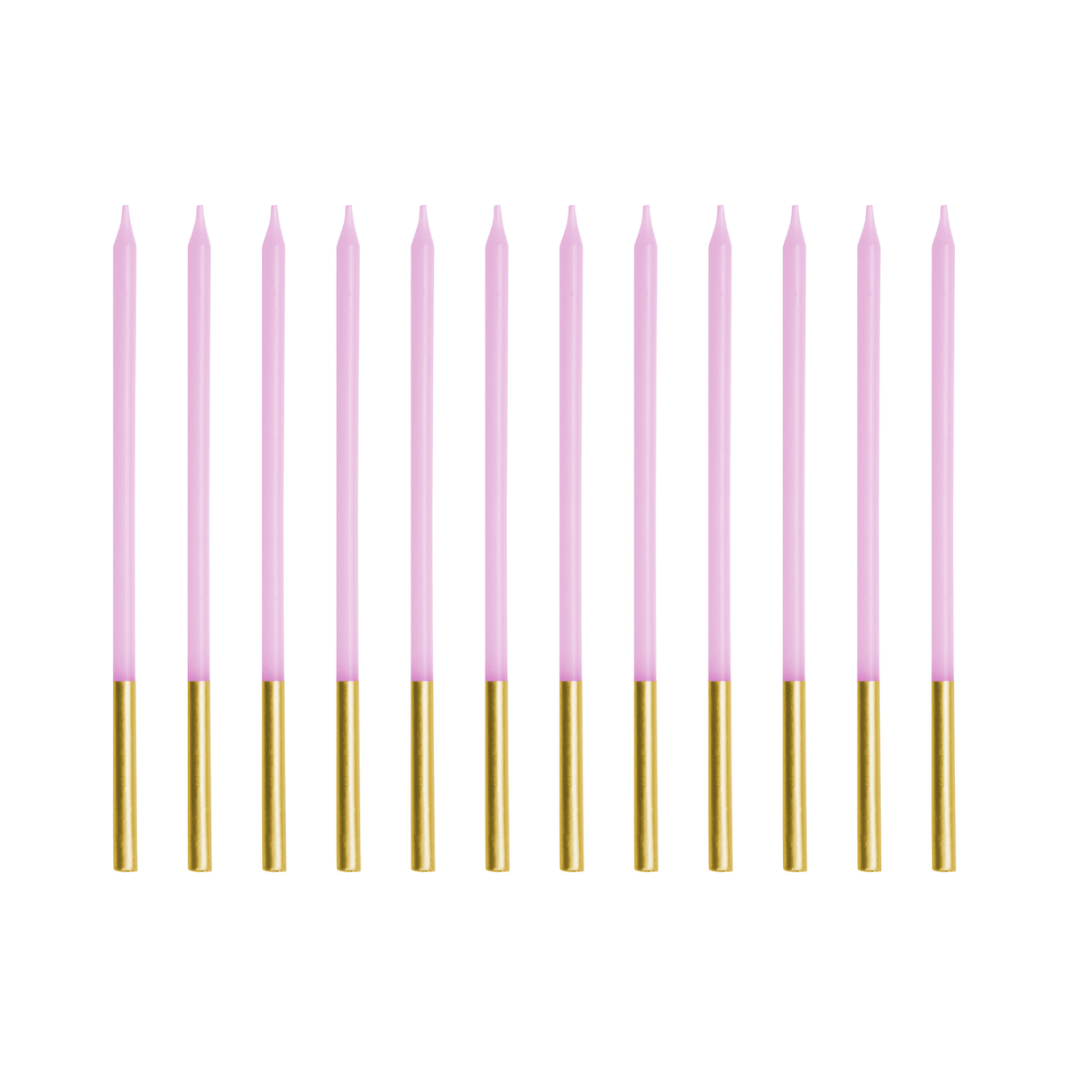 Light Violet Gold Tip Cake Candles x 12 - Birthday Cake Candles Birthday Candles Light Violet Gold Tip Cake Candles x 12