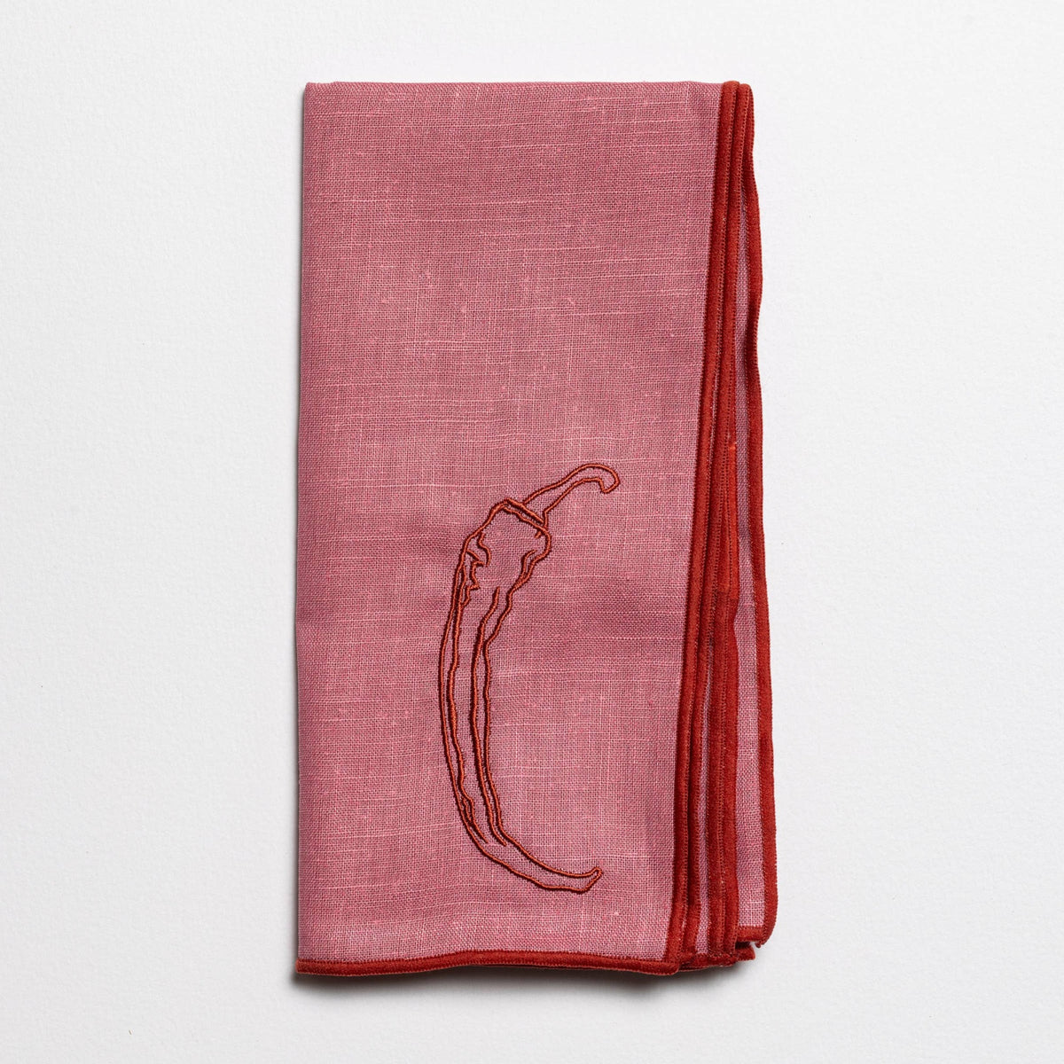 Linen Blend Napkins - Chilli, Set of 2