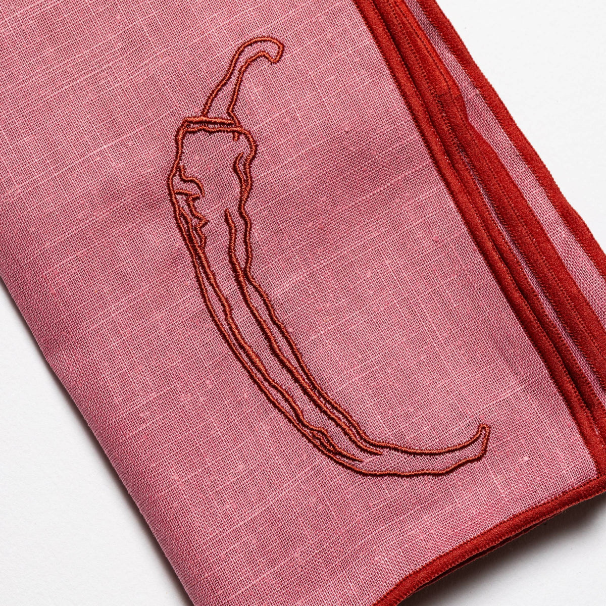 Linen Blend Napkins - Chilli, Set of 2