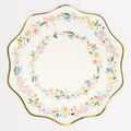 Meri Meri - Elegant Bows & Floral Large Party Plates x 8 party plates Elegant Bows & Floral Large Party Plates x 8