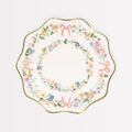 Meri Meri - Elegant Bows & Floral Small Party Plates x 8 party plates Elegant Bows & Floral Small Party Plates x 8