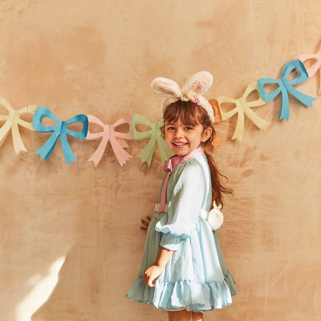 Meri Meri Party - Tissue Paper Bow Garlands x 3 Hanging Decoration Tissue Paper Bow Garlands x 3