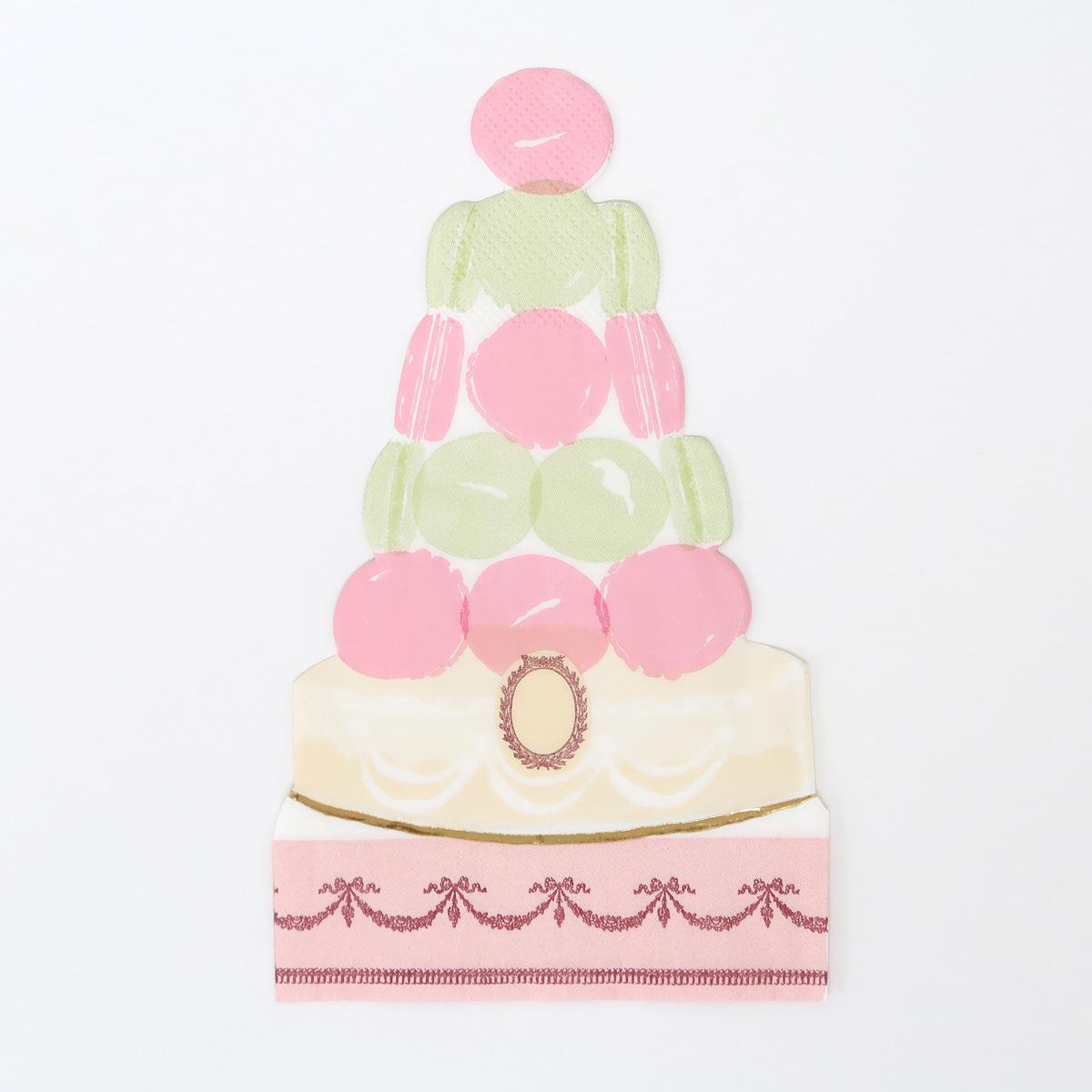 Meri Meri x Ladurée Paris Macaron Pyramid Party Napkins x 16 | Meri Me party napkins Meri Meri x Ladurée Paris Macaron Pyramid Party Napkins x 16