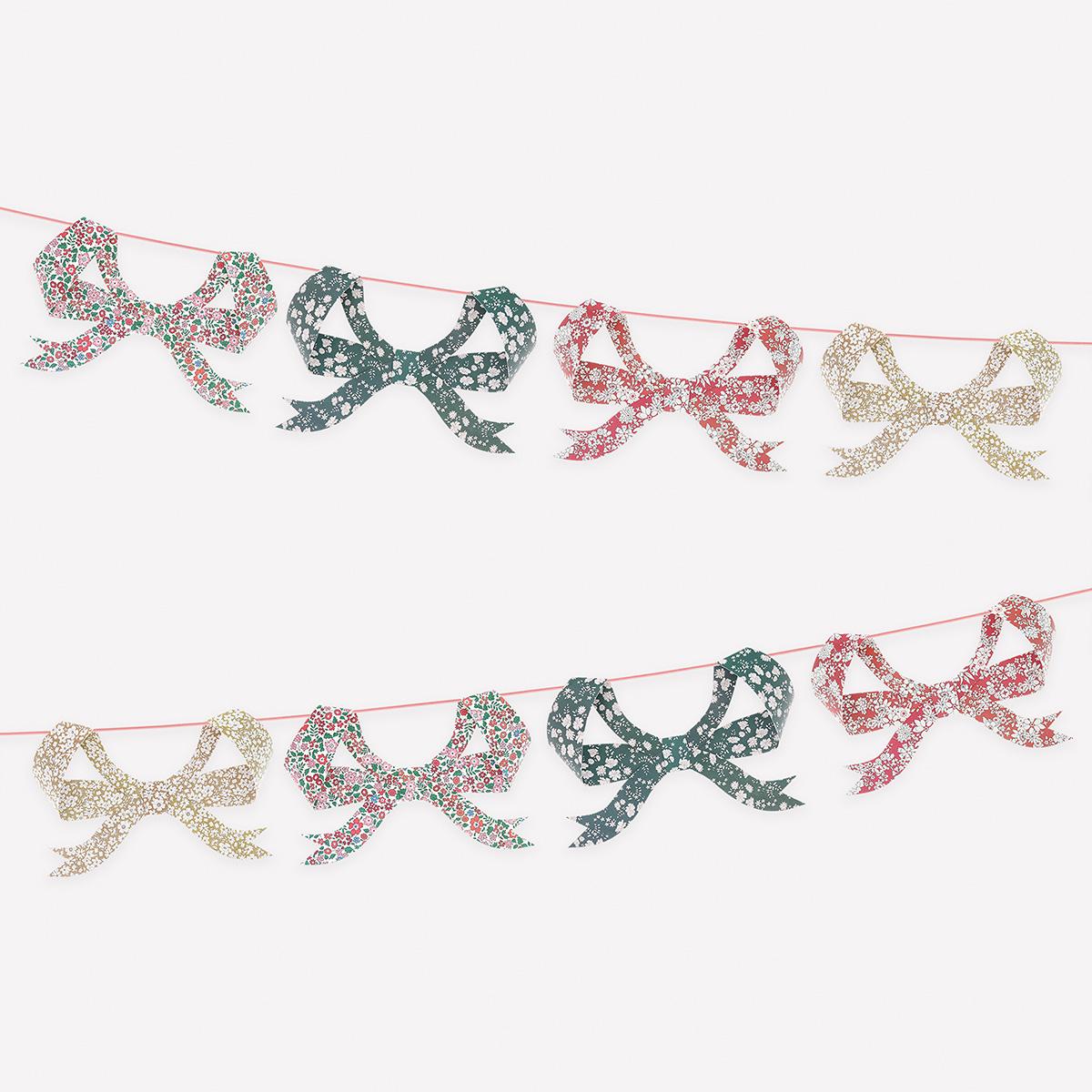 Meri Meri x Liberty Festive Bow Party Garland Bunting Meri Meri x Liberty Festive Bow Party Garland