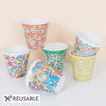 Meri Meri x Liberty Garden Party Reusable Cups x 6 Party Cups Meri Meri x Liberty Garden Party Reusable Cups x 6