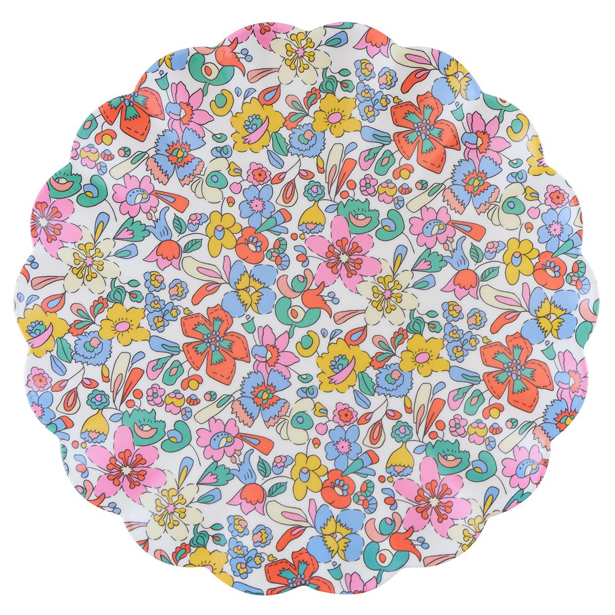 Meri Meri x Liberty Garden Party Reusable Large Plates x 6 | Tableware UK Tableware Meri Meri x Liberty Garden Party Reusable Large Plates x 6
