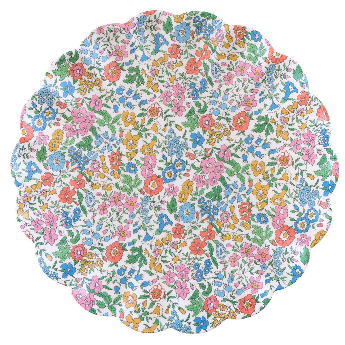 Meri Meri x Liberty Garden Party Reusable Large Plates x 6 | Tableware UK Tableware Meri Meri x Liberty Garden Party Reusable Large Plates x 6