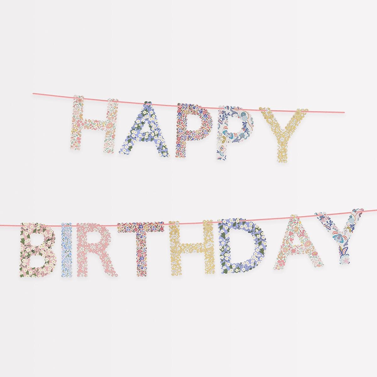 Meri Meri x Liberty Happy Birthday Party Garland Bunting Meri Meri x Liberty Happy Birthday Party Garland
