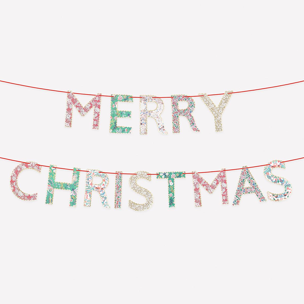 Meri Meri x Liberty Merry Christmas Party Garland Set Bunting Meri Meri x Liberty Merry Christmas Party Garland Set