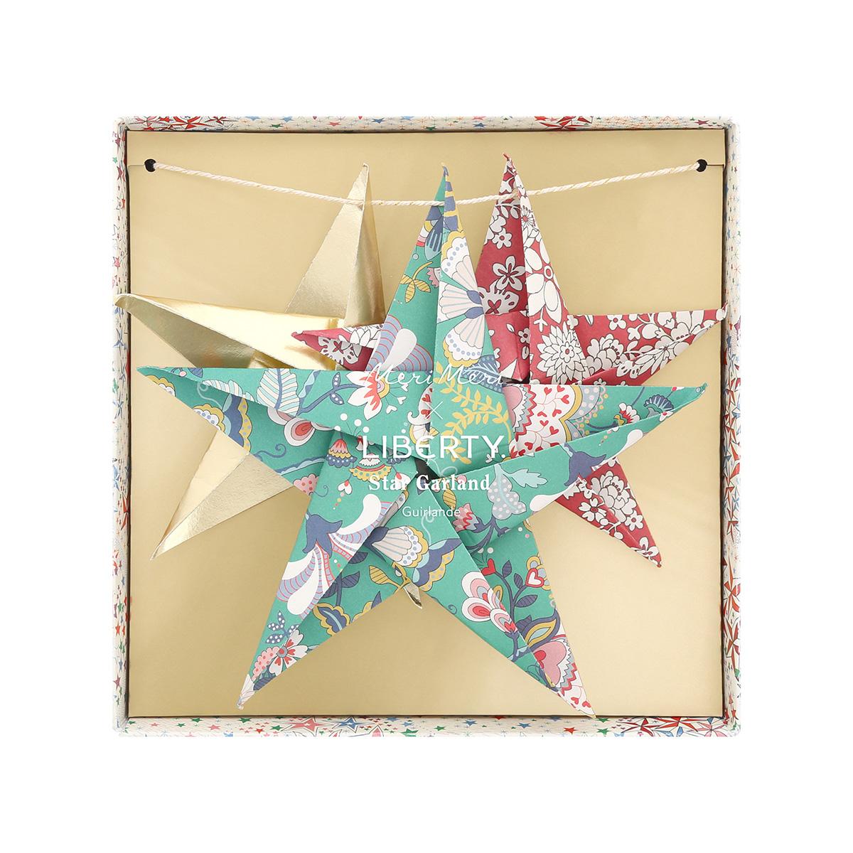 Meri Meri x Liberty Origami Star Party Garland Bunting Meri Meri x Liberty Origami Star Party Garland