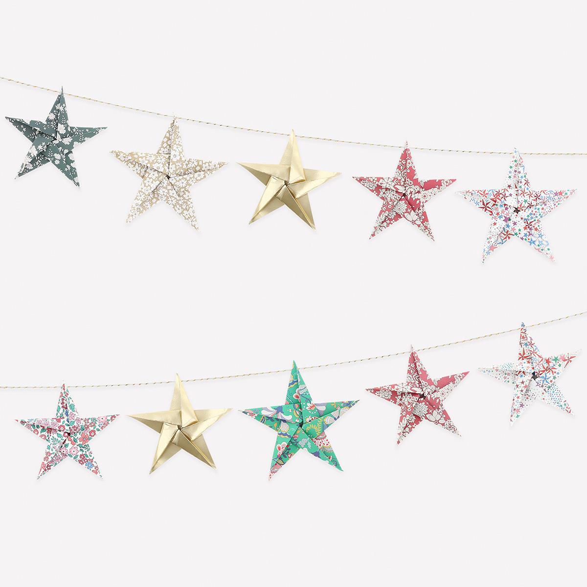 Meri Meri x Liberty Origami Star Party Garland Bunting Meri Meri x Liberty Origami Star Party Garland