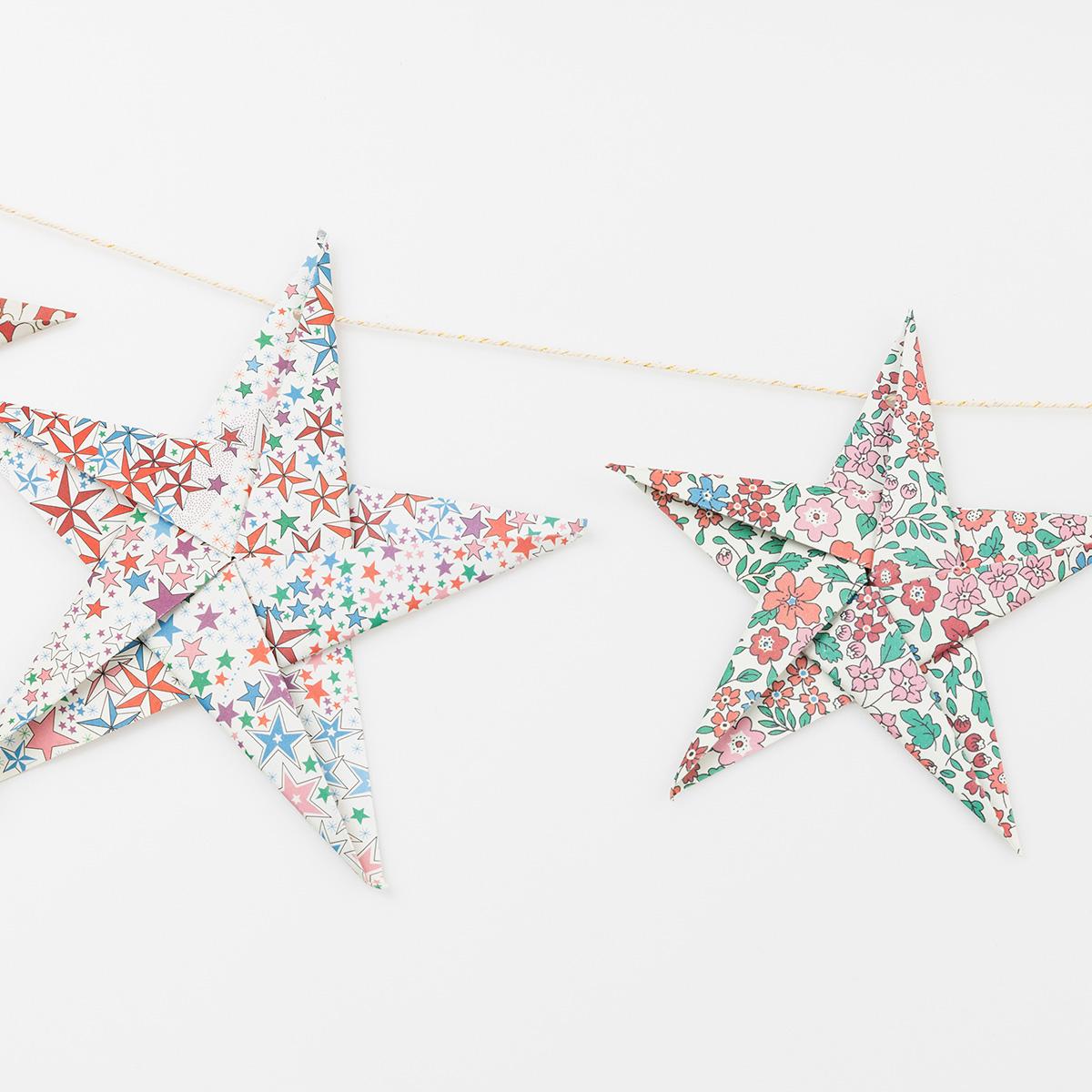Meri Meri x Liberty Origami Star Party Garland Bunting Meri Meri x Liberty Origami Star Party Garland