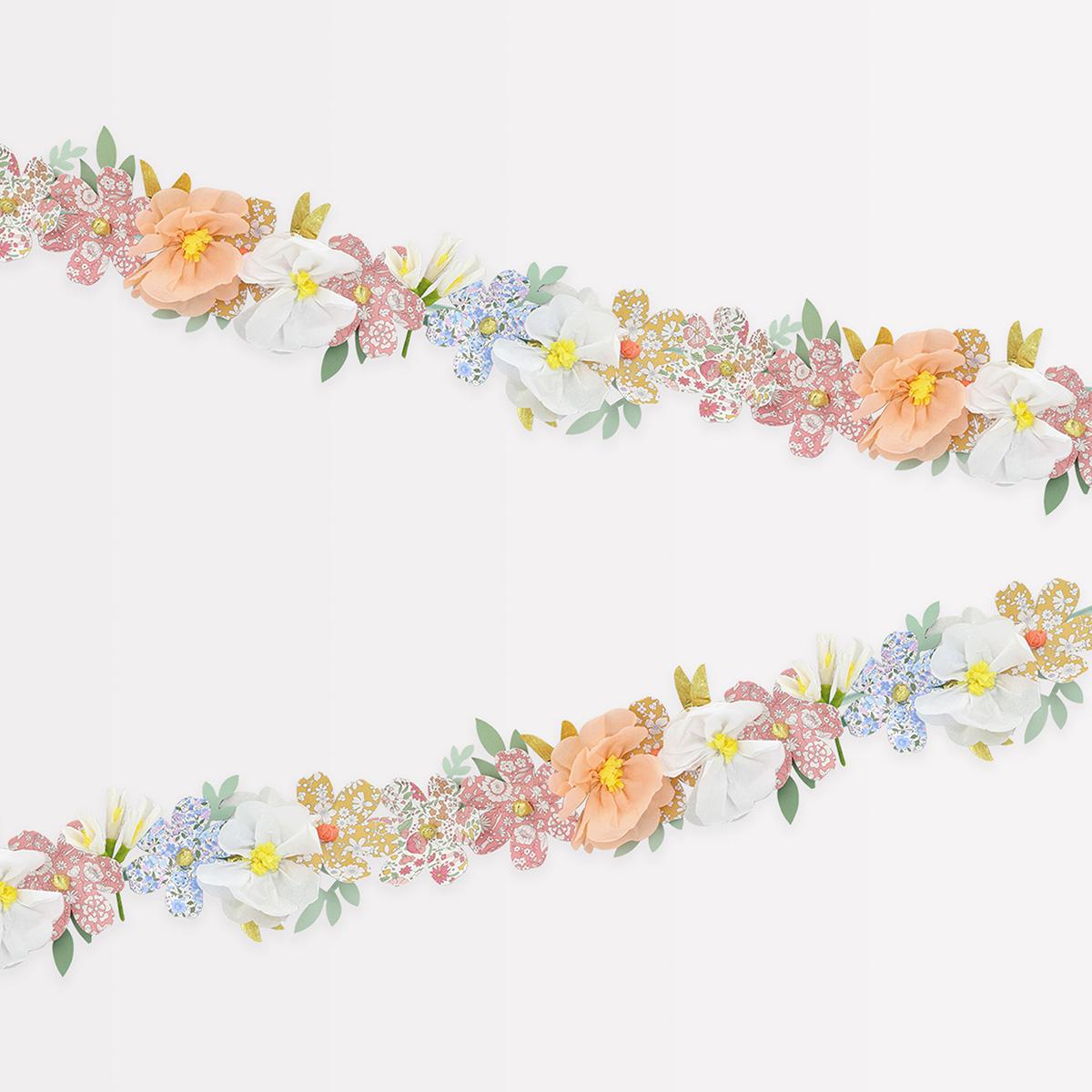 Meri Meri x Liberty Paper Flower Party Garland Bunting Meri Meri x Liberty Paper Flower Party Garland