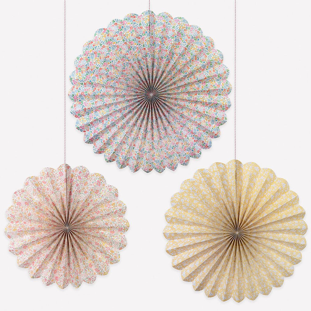Meri Meri x Liberty Pinwheel Decorations x 3 | Little Big Party Party Decorations Meri Meri x Liberty Giant Pinwheel Decorations x 3