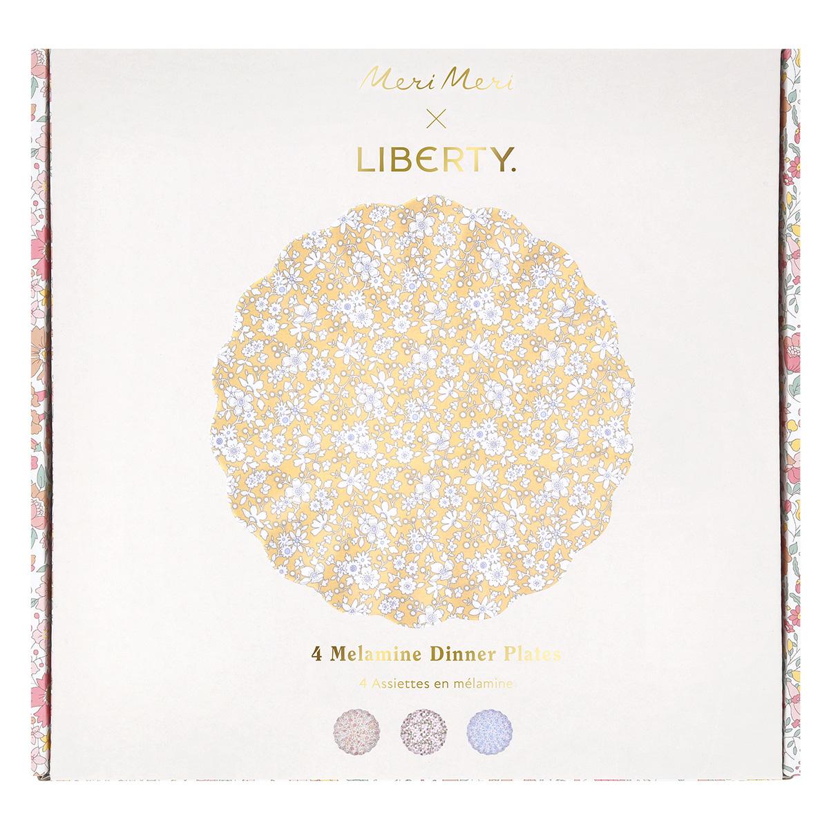 Meri Meri x Liberty Reusable Large Party Plates x 4 party plates Meri Meri x Liberty Reusable Large Party Plates x 4