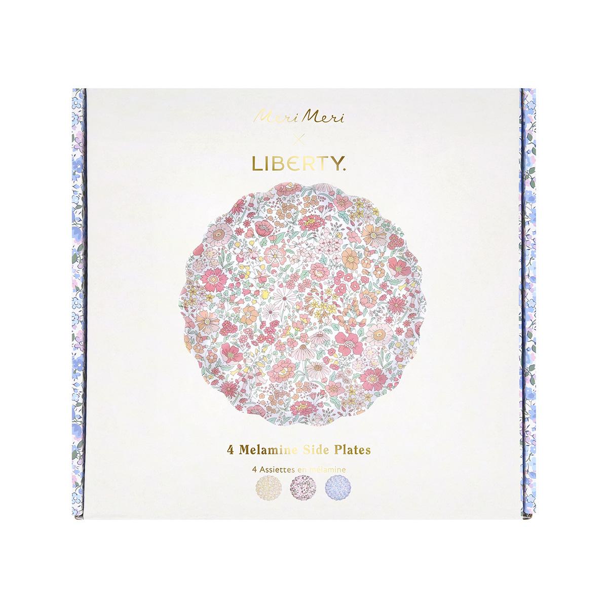 Meri Meri x Liberty Reusable Small Party Plates x 4 party plates Meri Meri x Liberty Reusable Small Party Plates x 4