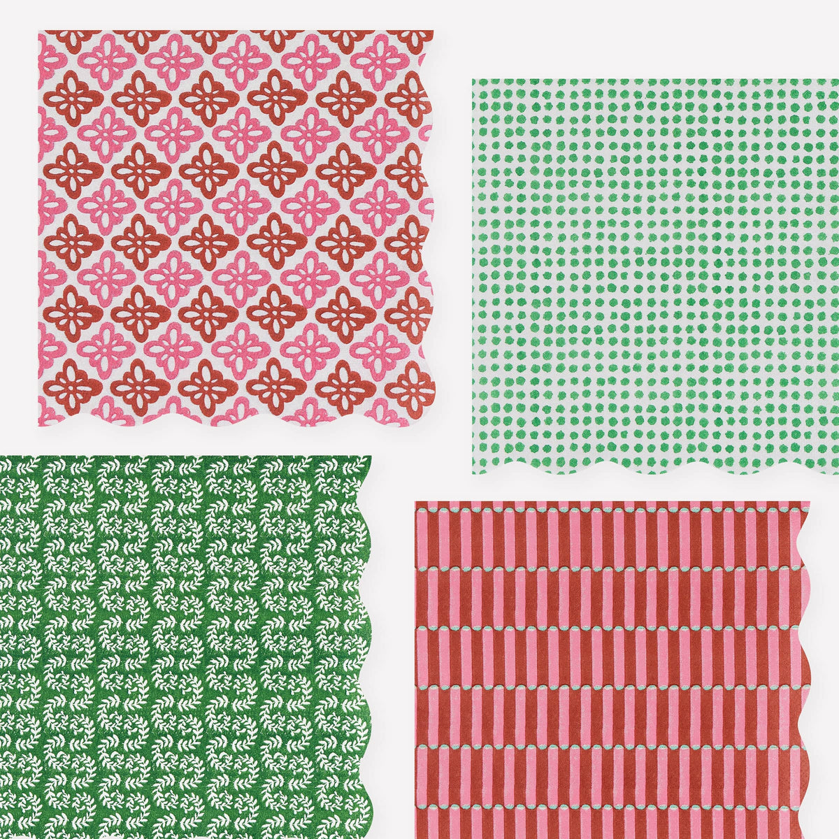 Meri Meri x Molly Mahon Red & Green Large Christmas Party Napkins x 16 | Meri Meri Christmas party napkins Meri Meri x Molly Mahon Red & Green Large Christmas Party Napkins x 16