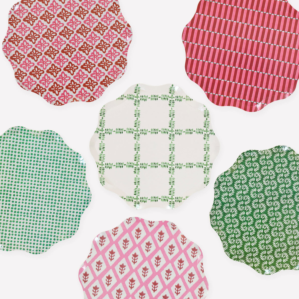 Meri Meri x Molly Mahon Red & Green Small Christmas Party Plates x 8 | Meri Meri Christmas party plates Meri Meri x Molly Mahon Red & Green Small Christmas Party Plates x 8