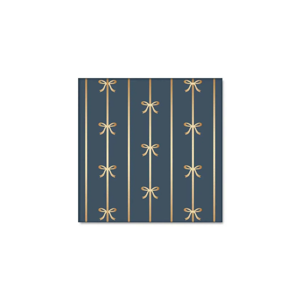 Midnight Blue Signature Bow Small Party Napkins x 20 - Bow Party Bonjour Fête Paper Napkins Midnight Blue Signature Bow Small Napkins x 20