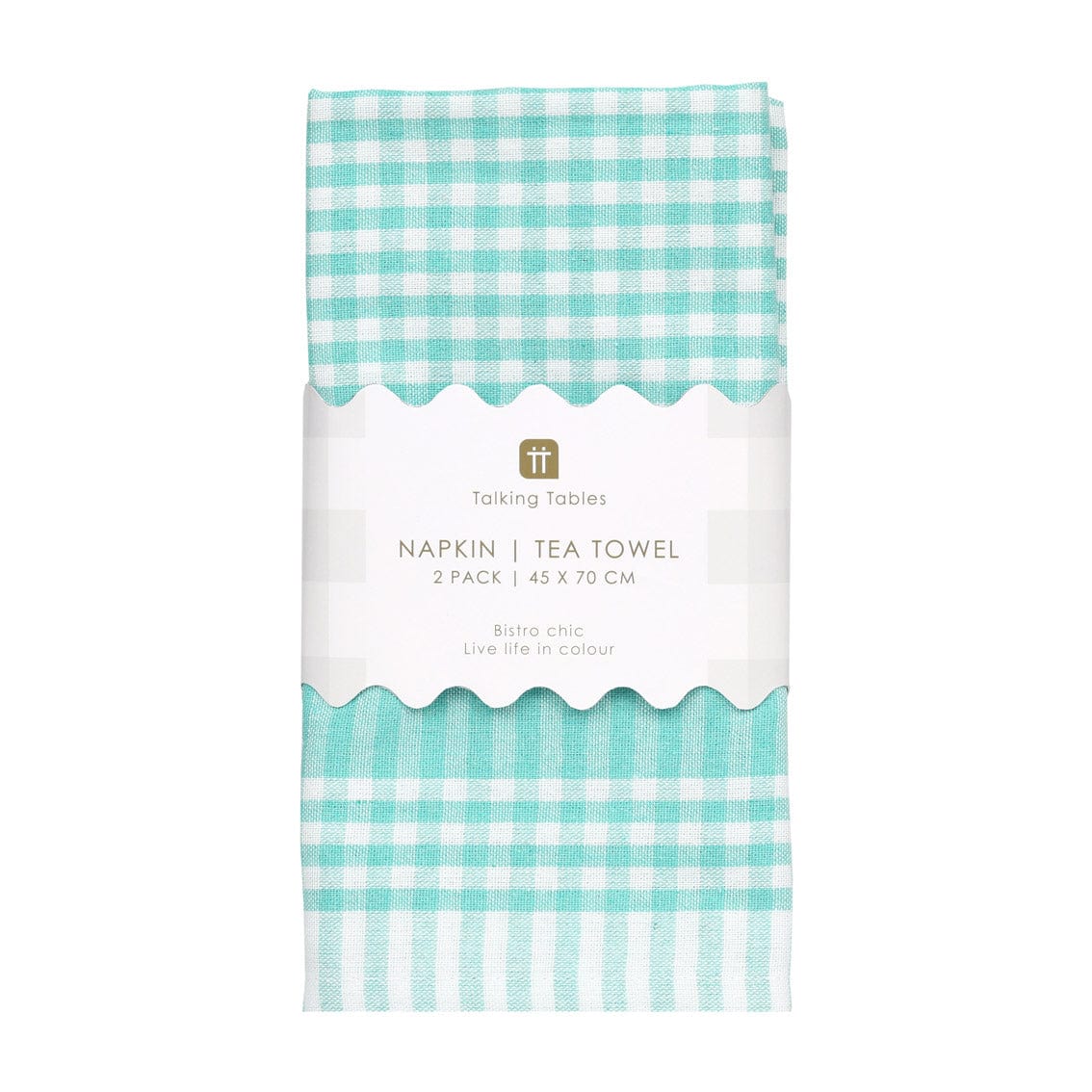 Mint Green & White Fabric Gingham Dinner Napkins - Pack of 2 Napkins Mint Green & White Fabric Gingham Dinner Napkins - Pack of 2