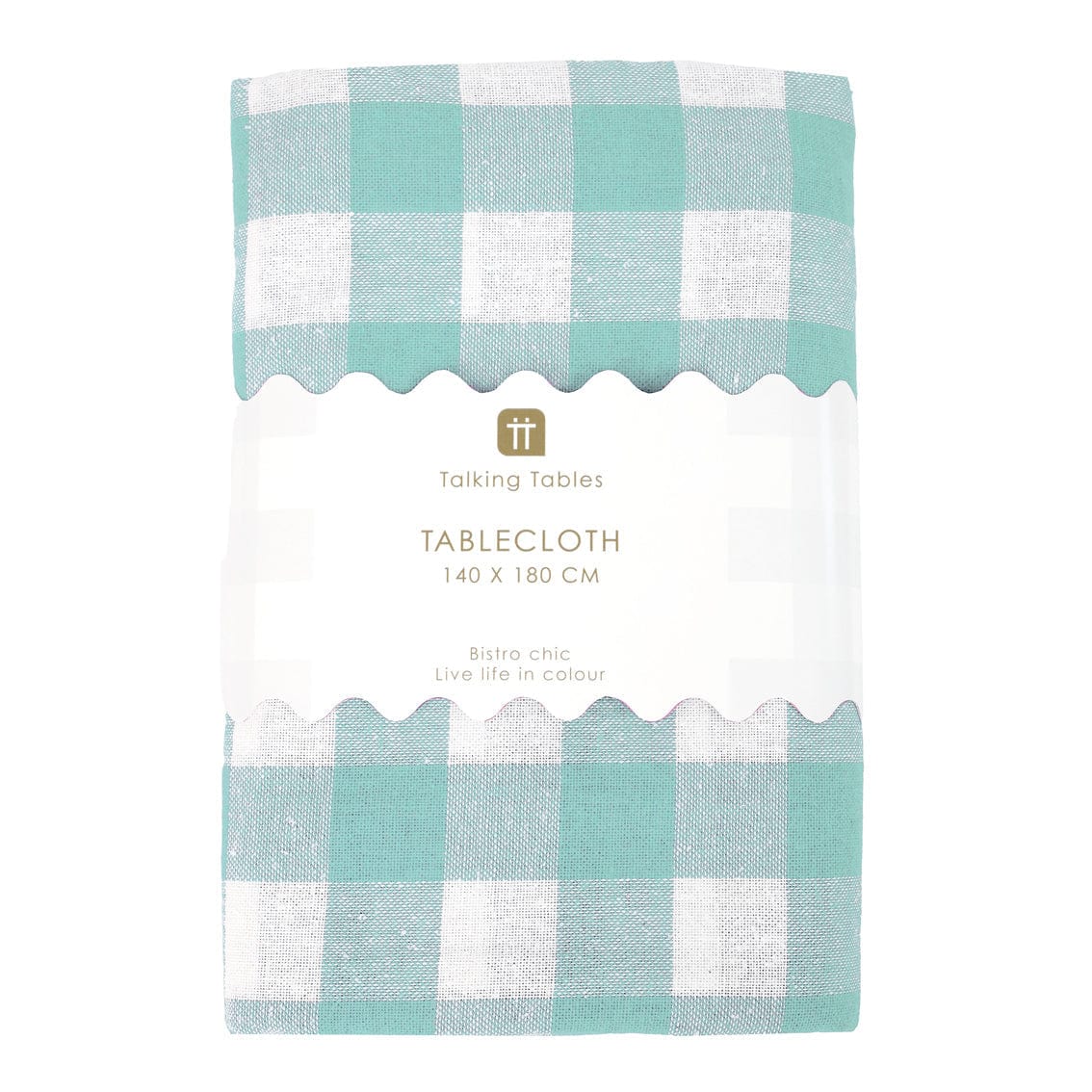 Mint Green & White Fabric Gingham Tablecloth Tablecloths Mint Green & White Fabric Gingham Tablecloth