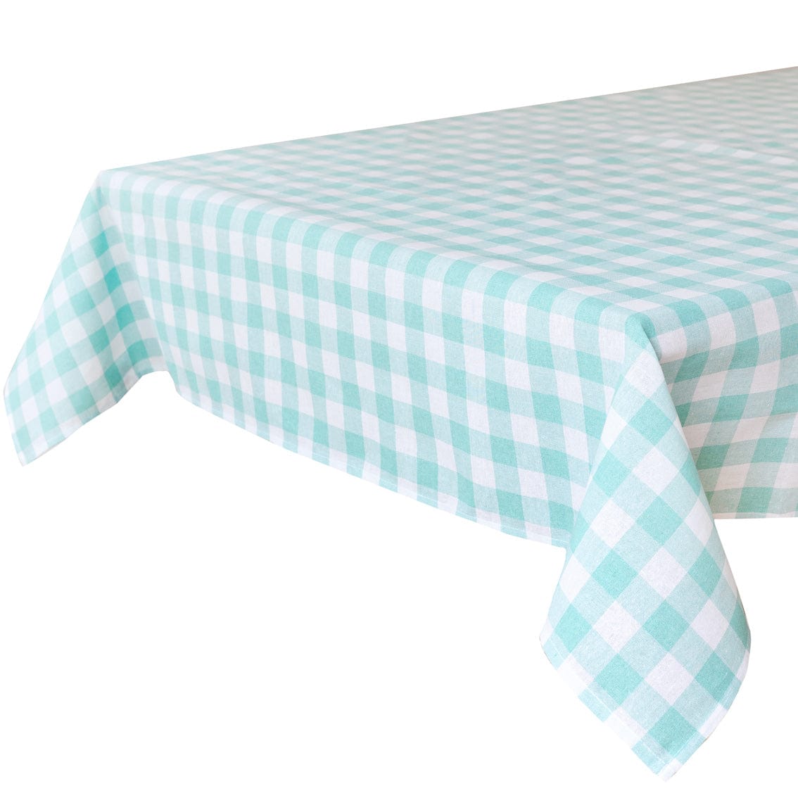 Mint Green & White Fabric Gingham Tablecloth Tablecloths Mint Green & White Fabric Gingham Tablecloth