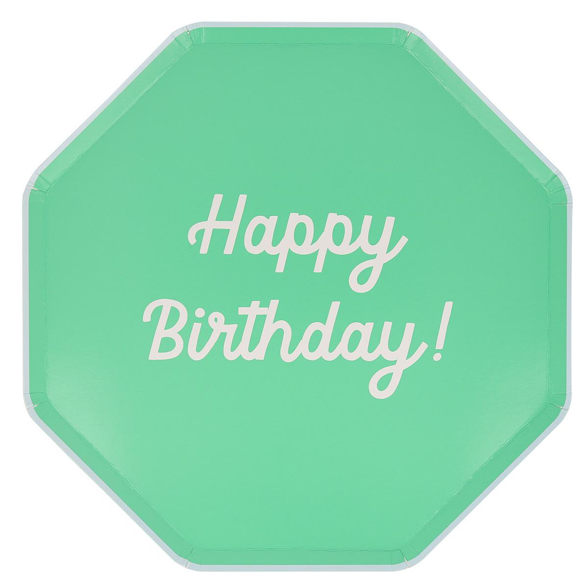 Mixed Happy Birthday Dinner Party Plates x 8 | Meri Meri party plates Mixed Happy Birthday Dinner Party Plates x 8