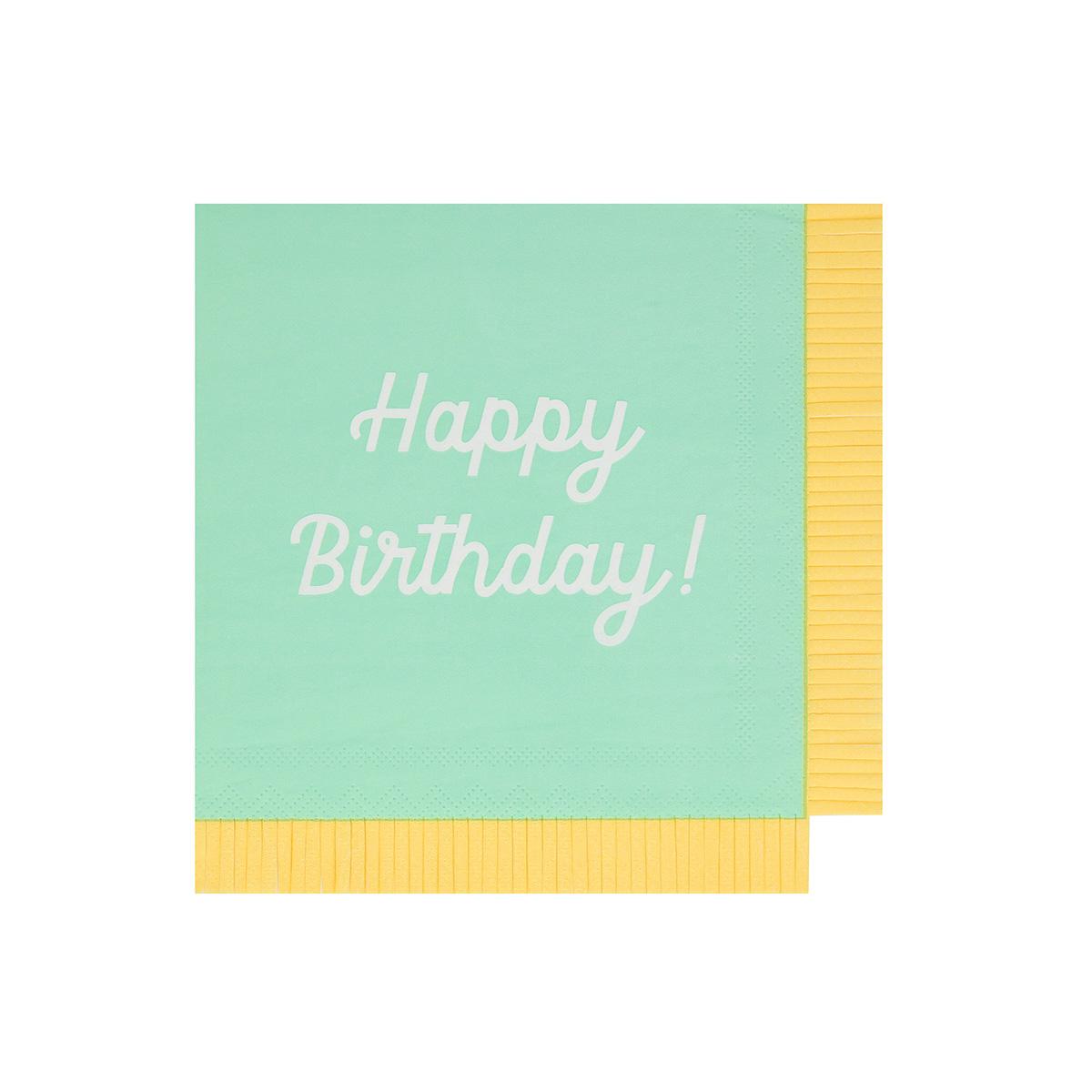Mixed Happy Birthday Large Party Napkins x 16 | Meri Meri party napkins Mixed Happy Birthday Large Party Napkins x 16